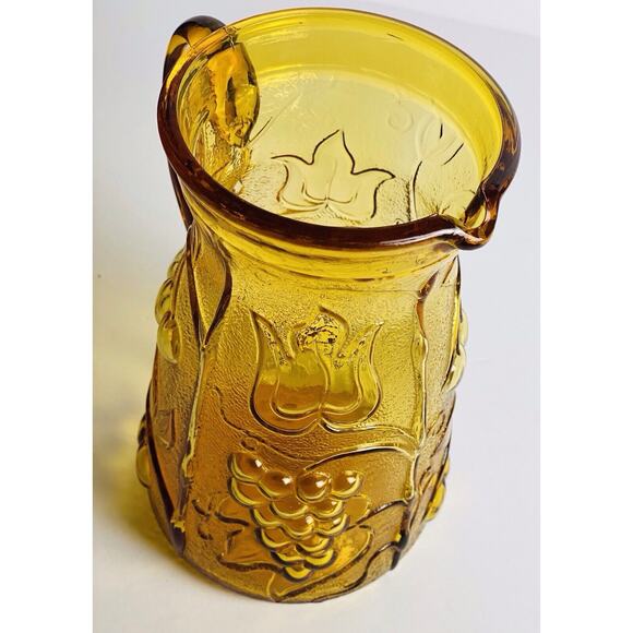 Vintage Rossini Genuine Empoli Amber Glass Pitcher/Pourer Made in Italy - Picture 5 of 6